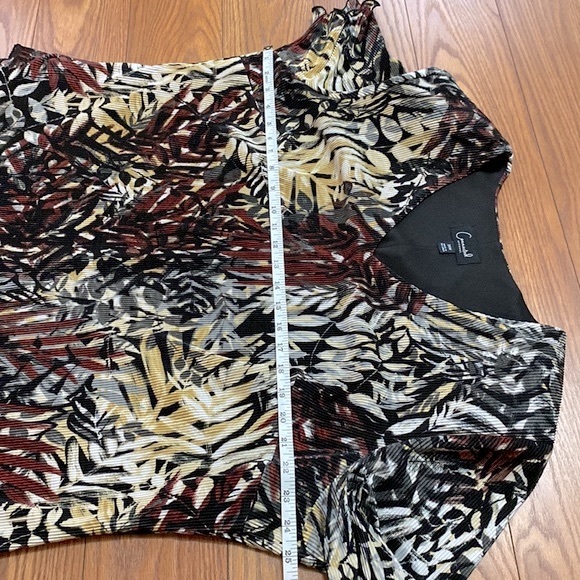 Connected Apparel floral crinkle tiered pleated sheath dress, plus size 20W - Picture 9 of 15